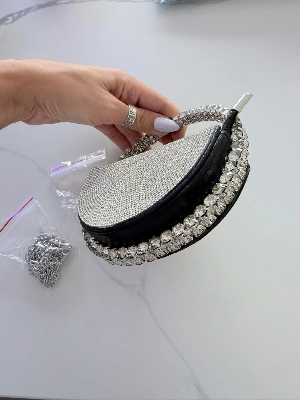 The Demi-Luna Rhinestone Micro Mini bag - Picture 6 of 9